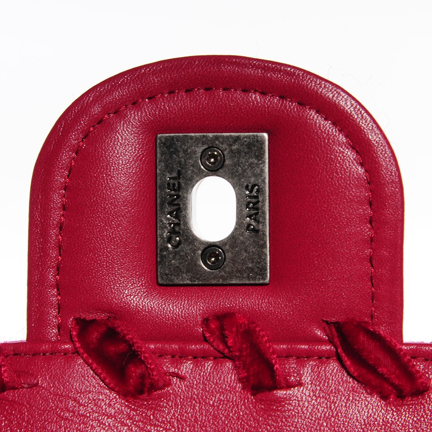 Chanel Fancy Felt Flap Dark Pink 6 of 8