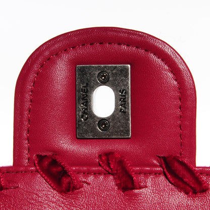 Chanel Fancy Felt Flap Dark Pink 6 of 8