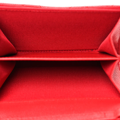 Chanel Caviar Quilted Flap Card Holder On Chain Red 5 of 10