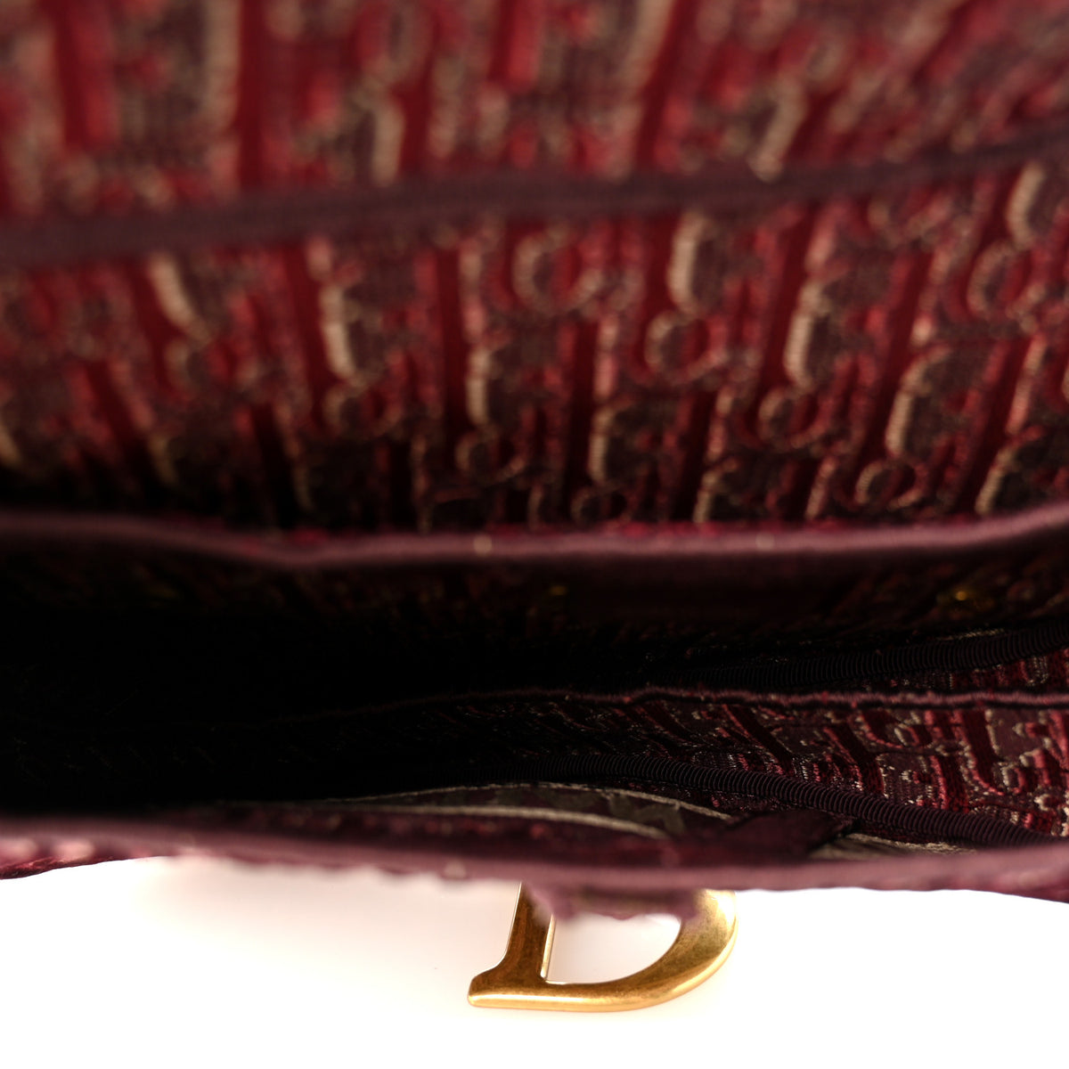 Velvet Oblique Saddle Bag Burgundy