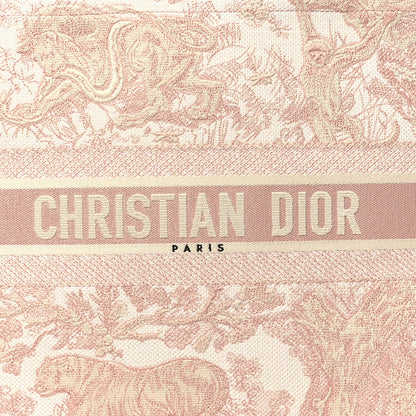 Christian Dior Canvas Toile De Jouy Embroidered Large Book Tote Pink 8 of 11