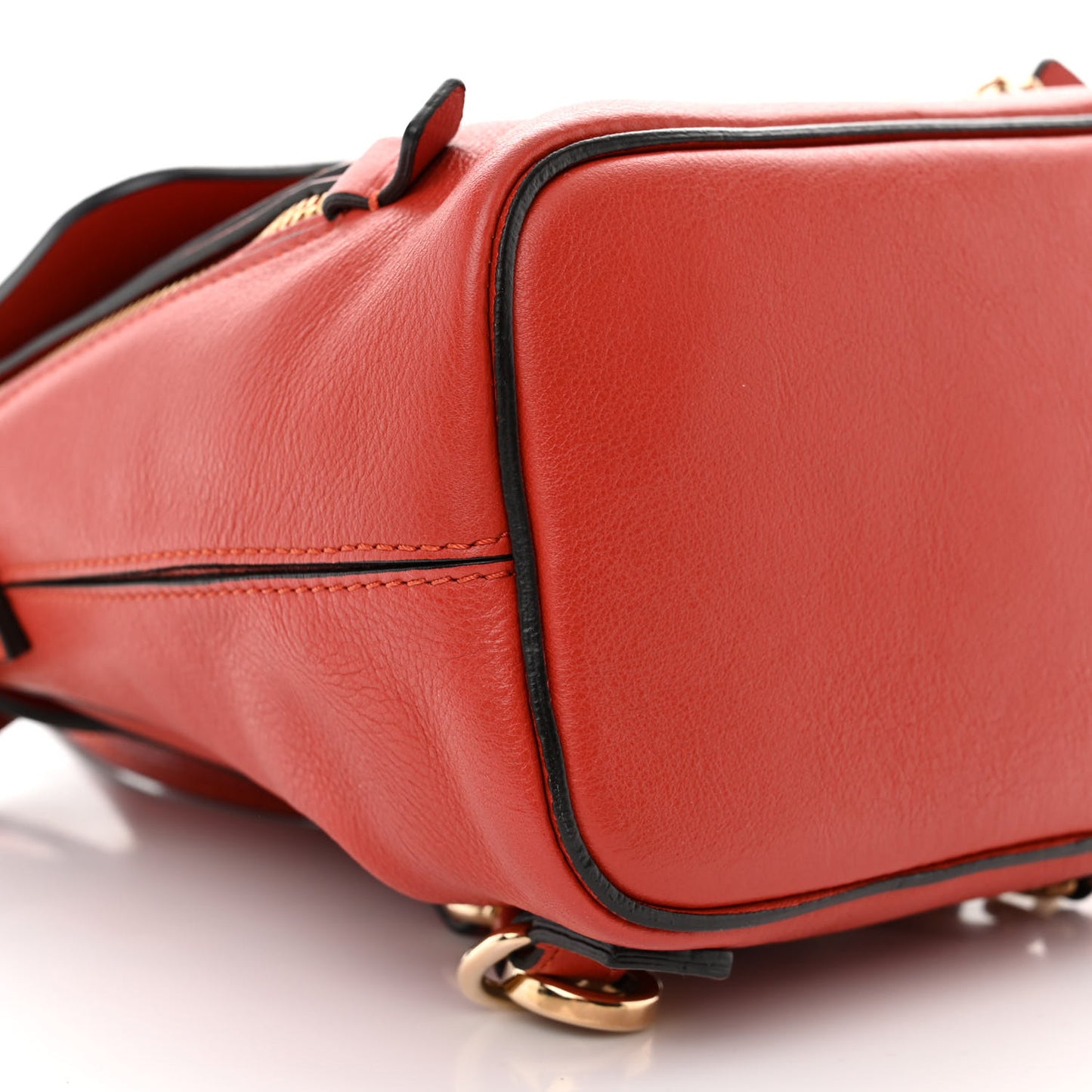 Suede Calfskin Mini Faye Backpack Sepia Red