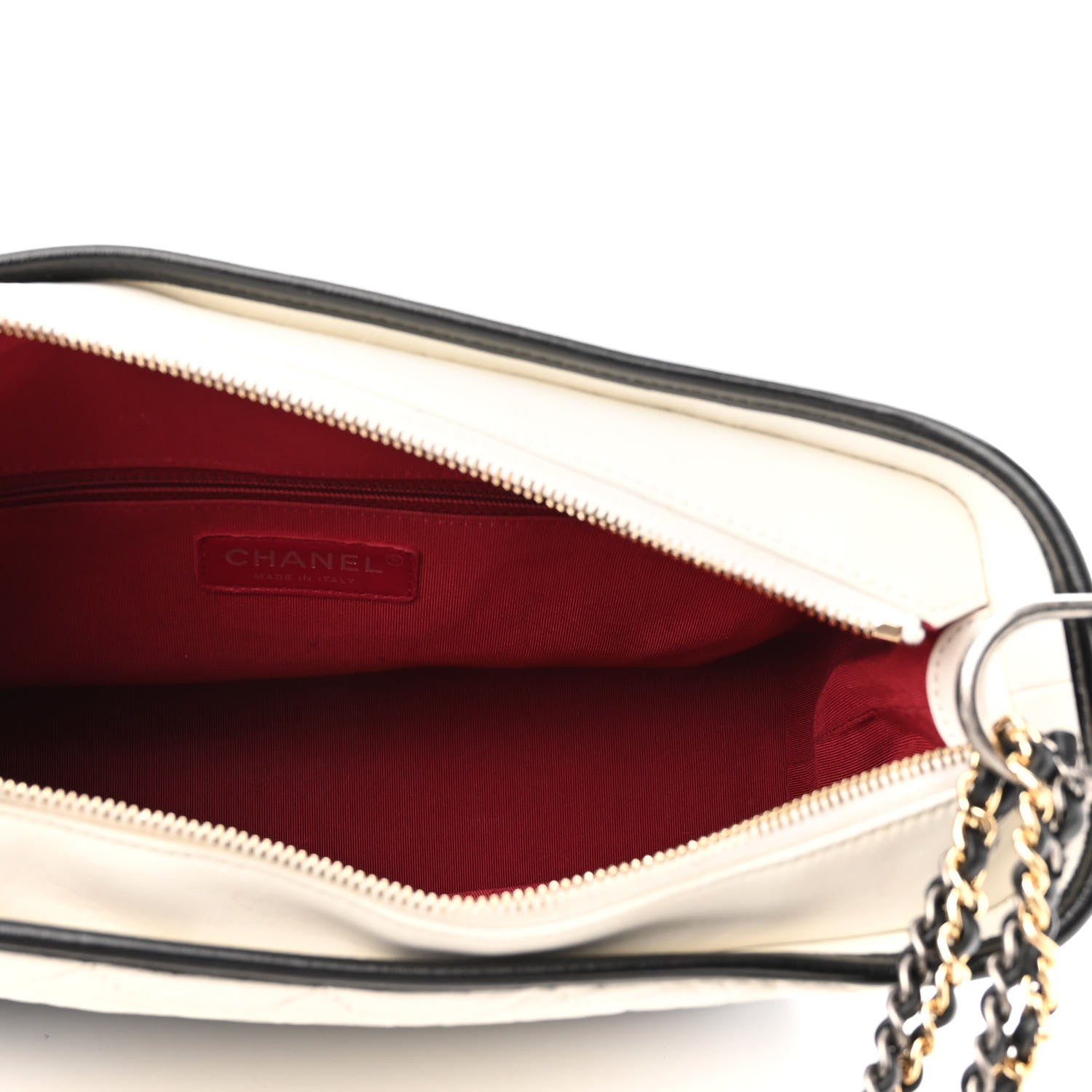 Chanel Aged Calfskin Quilted Medium Gabrielle Hobo Black White 5 of 10