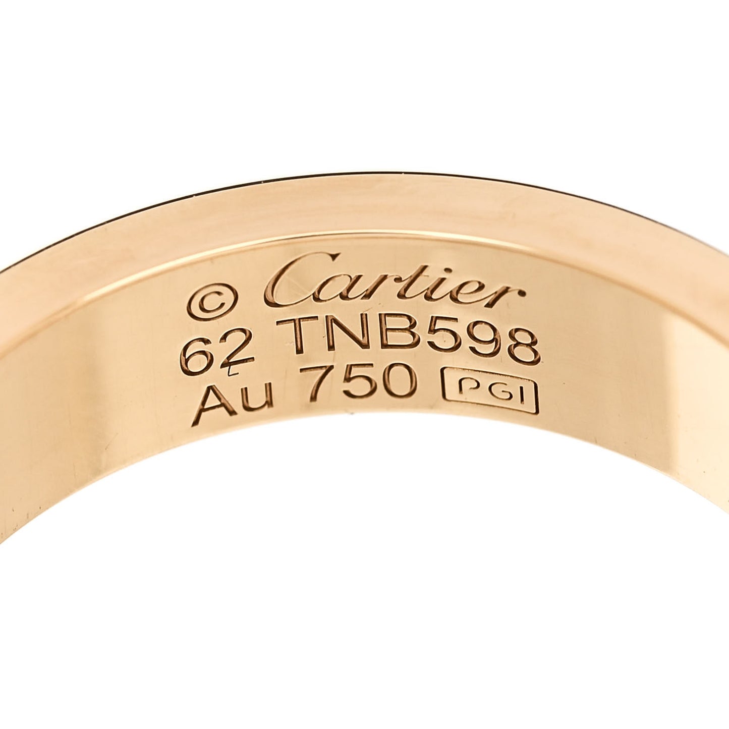 18K Yellow Gold 3 Diamond 5.5mm LOVE Ring 62 10
