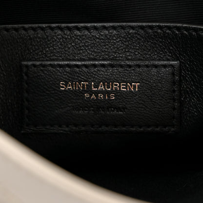 Saint Laurent Crinkled Calfskin Matelasse Monogram Baby Niki Chain Satchel Ivory 6 of 10