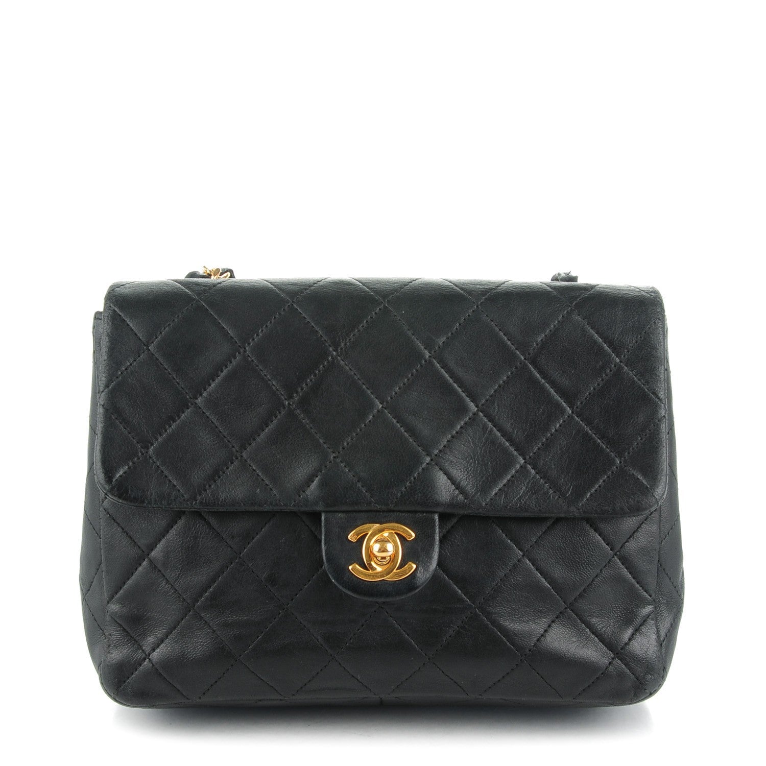 Chanel Lambskin Quilted Mini Square Flap Black 1 of 10
