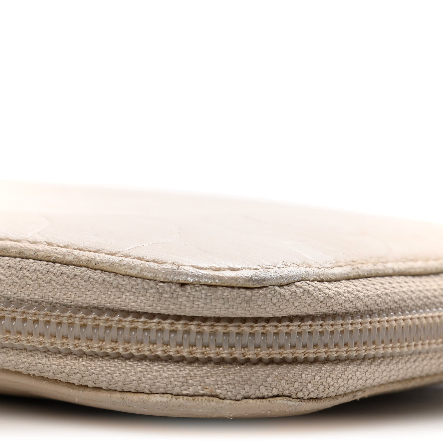 Chanel Lambskin Camellia Embossed Zip Around Organizer Wallet Light Beige 11 of 23