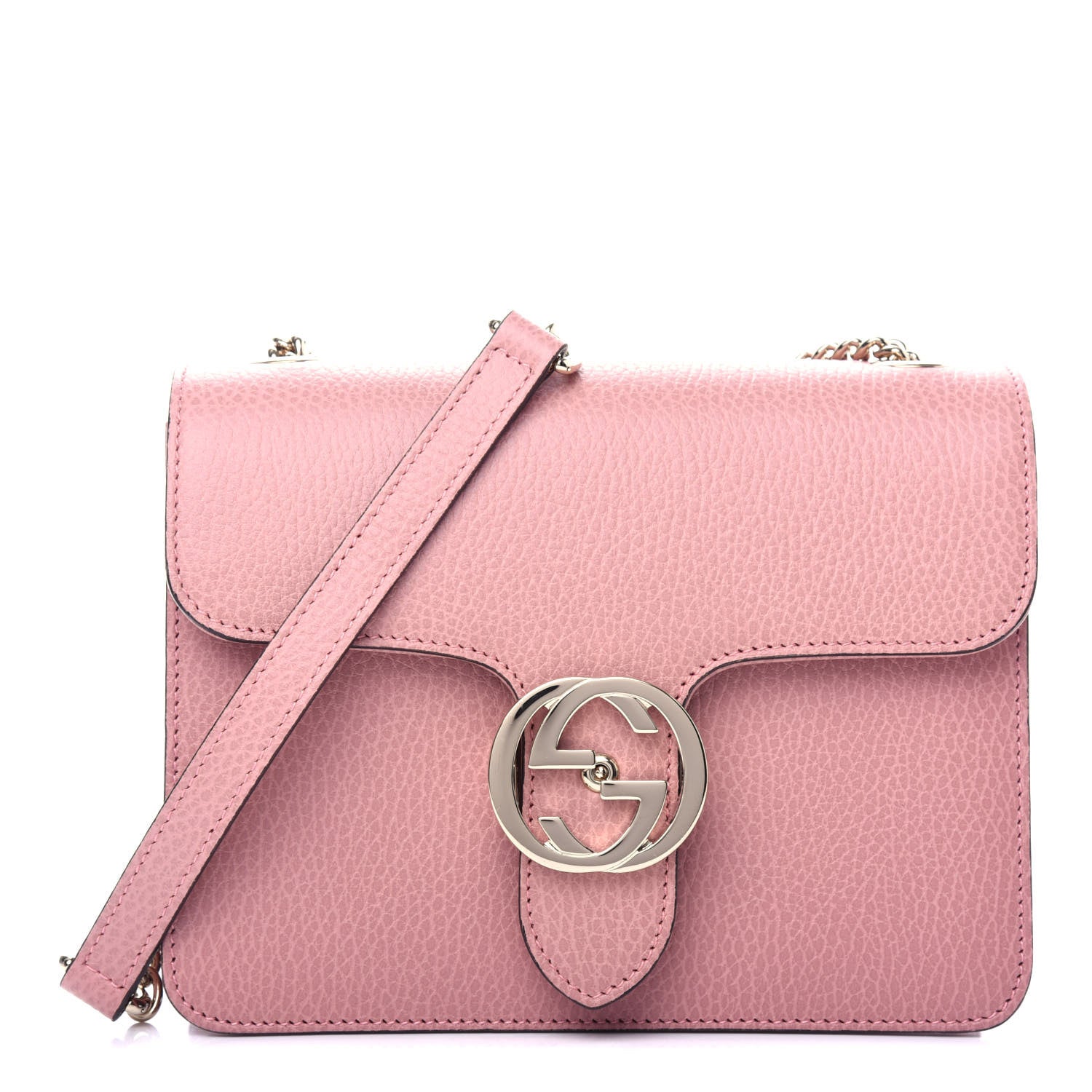 Gucci Dollar Calfskin Small Interlocking G Shoulder Bag Soft Pink 1 of 10