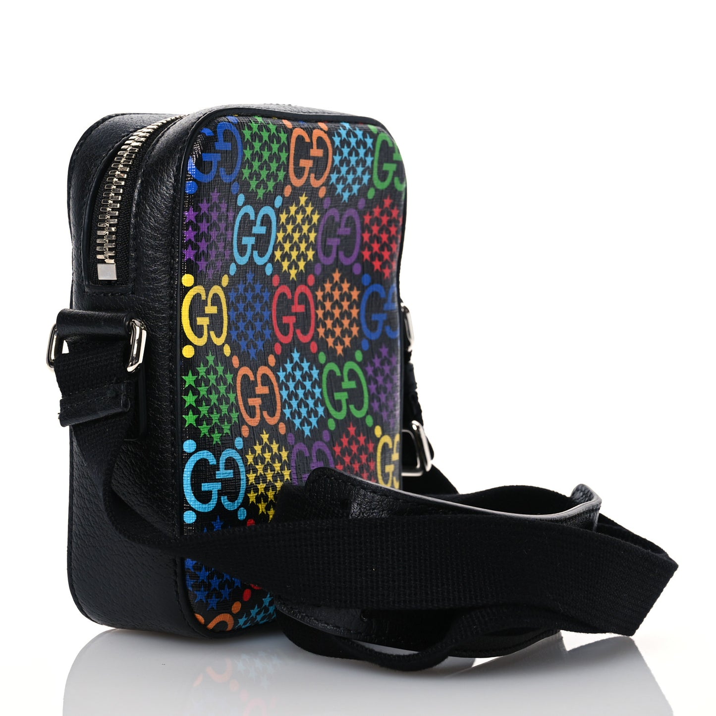GG Supreme Monogram Psychedelic Messenger Bag Black
