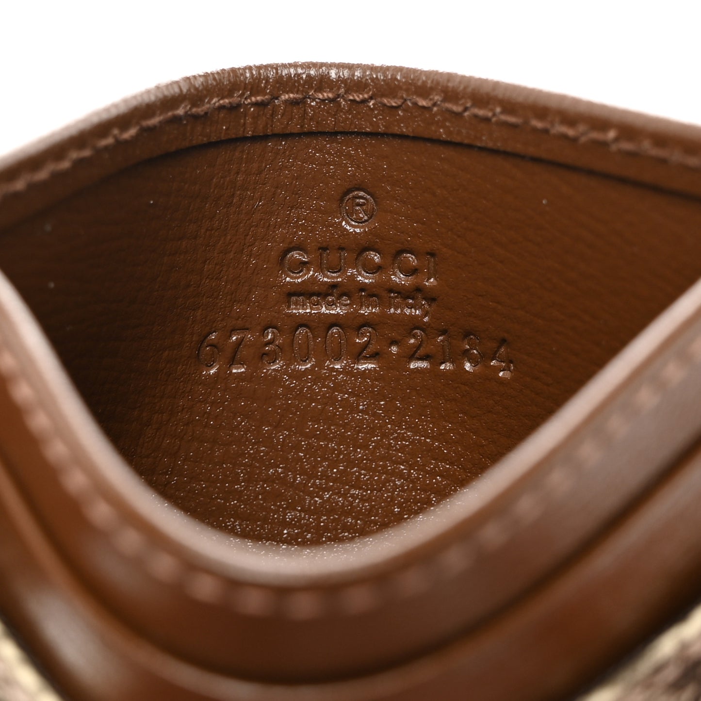 GG Supreme Monogram Azalea Calfskin Retro Interlocking G Card Holder Beige Ebony Brown Sugar