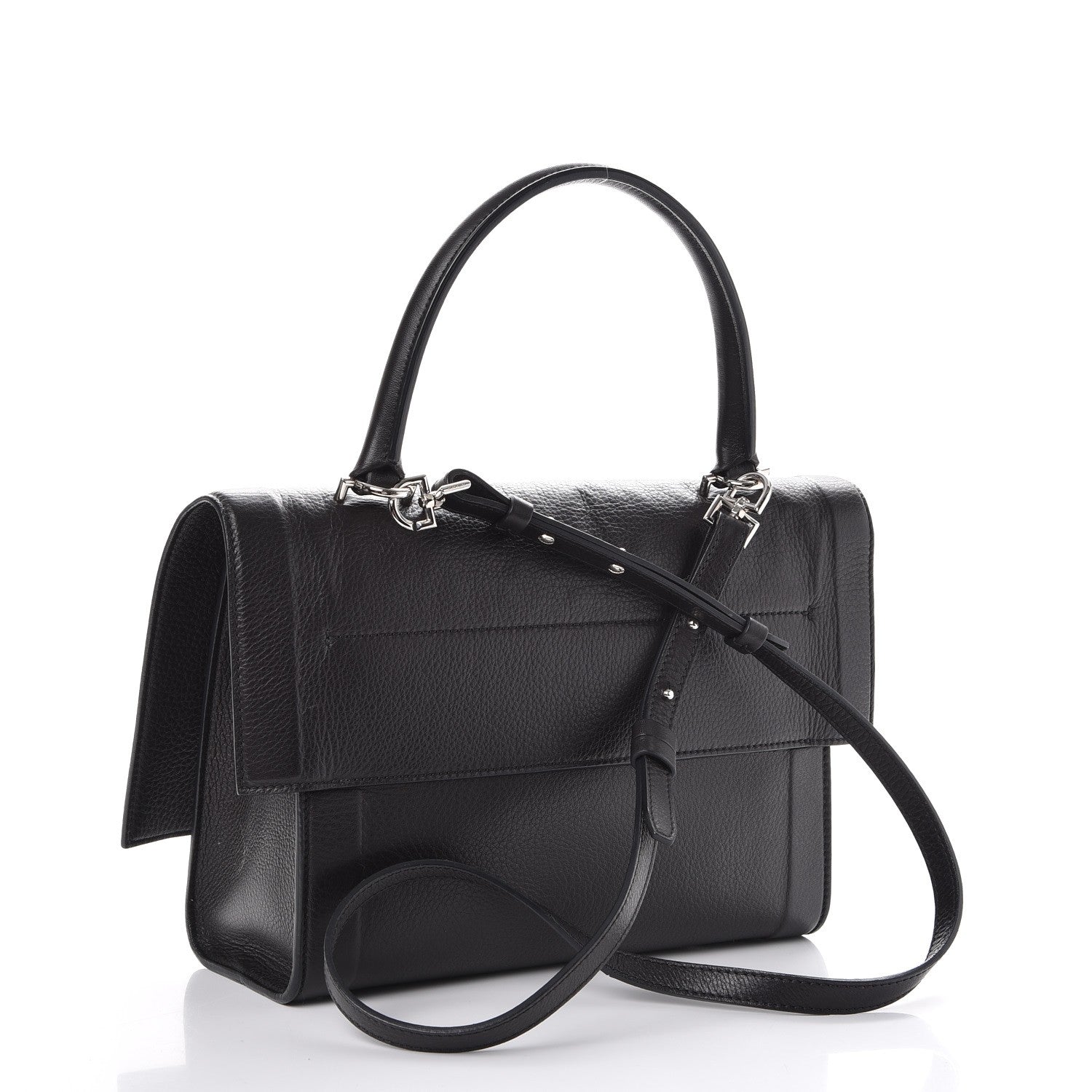 Givenchy Grained Calfskin Small Shark Lock Satchel Black 3 of 8