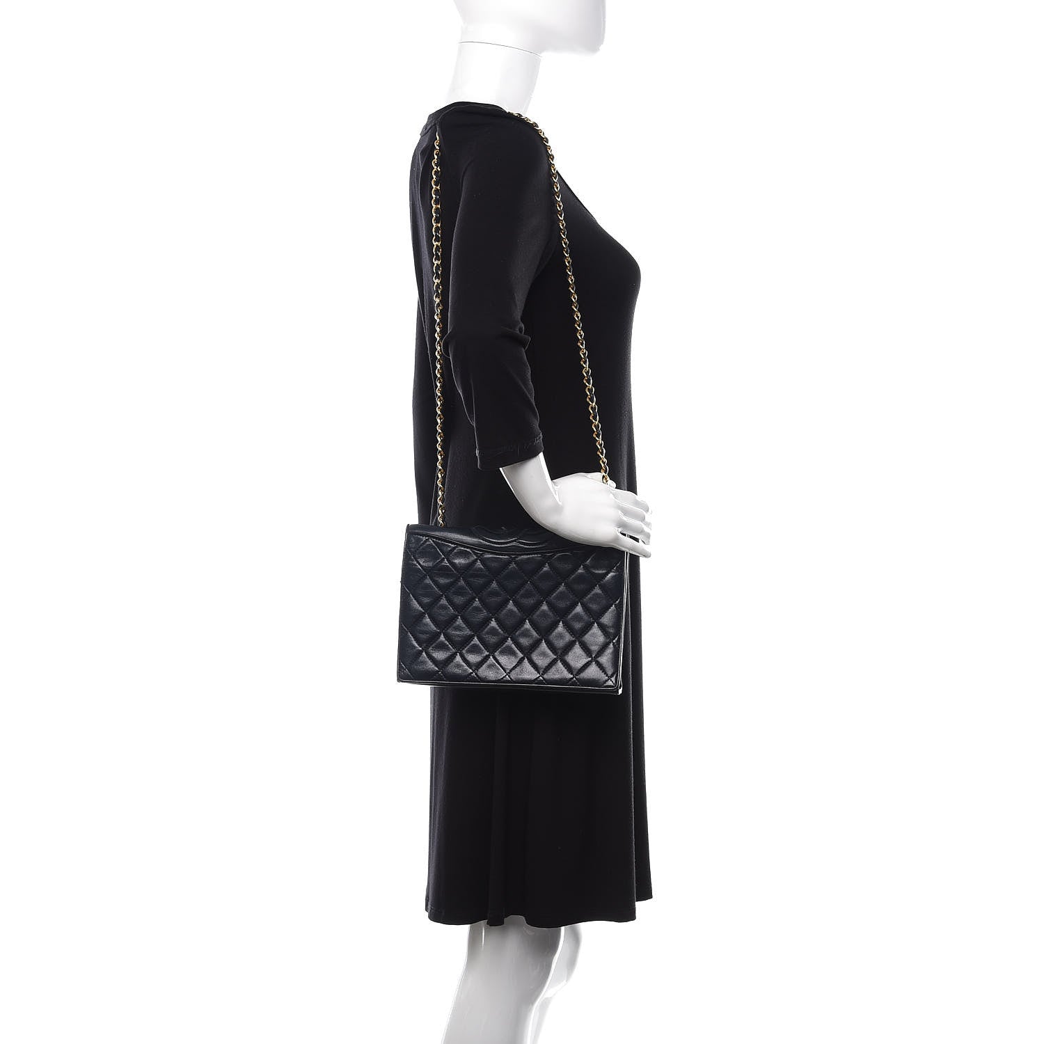 Chanel Lambskin Quilted Small Single Flap Navy 2 of 10