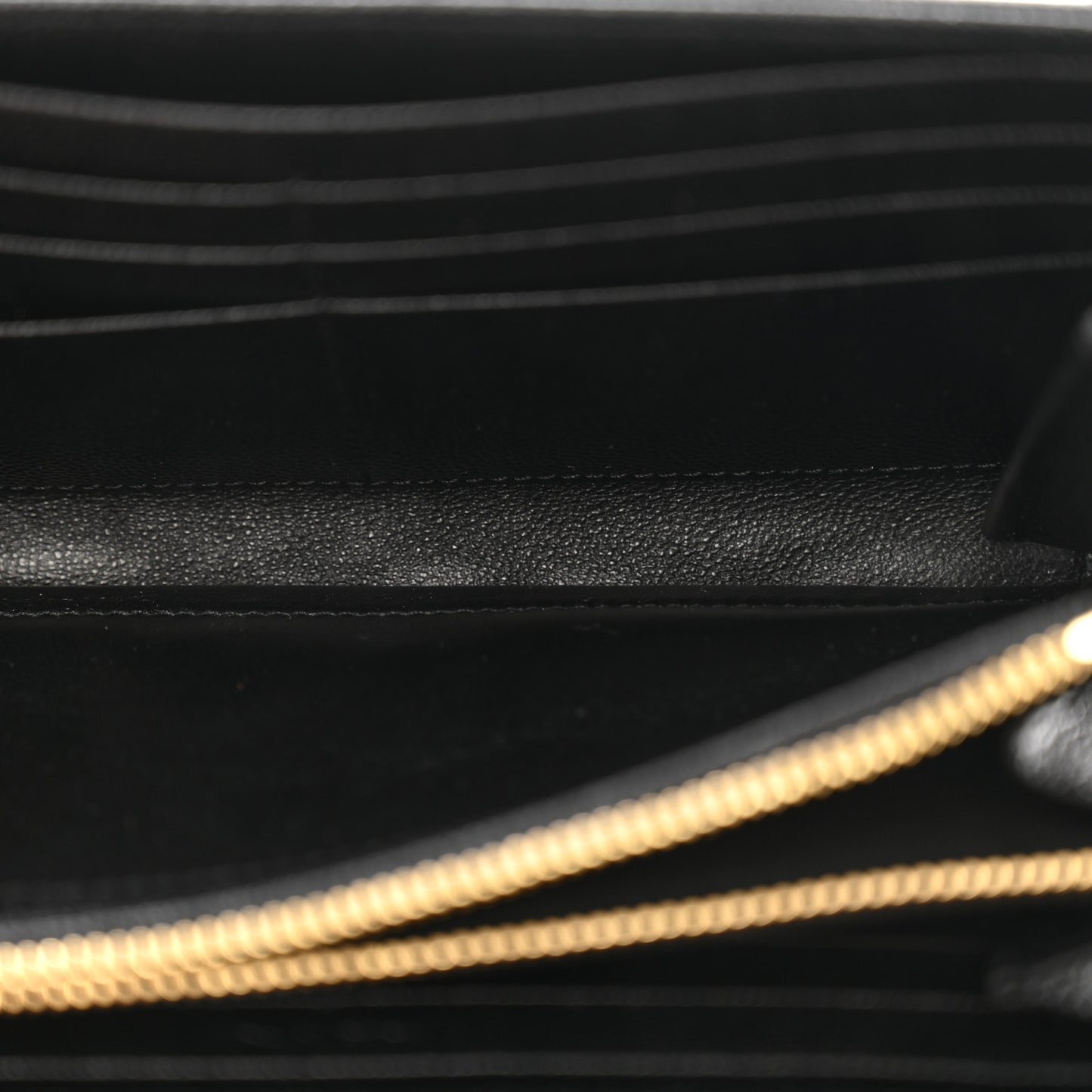 Grain De Poudre Matelasse Chevron Monogram Flap Wallet Black