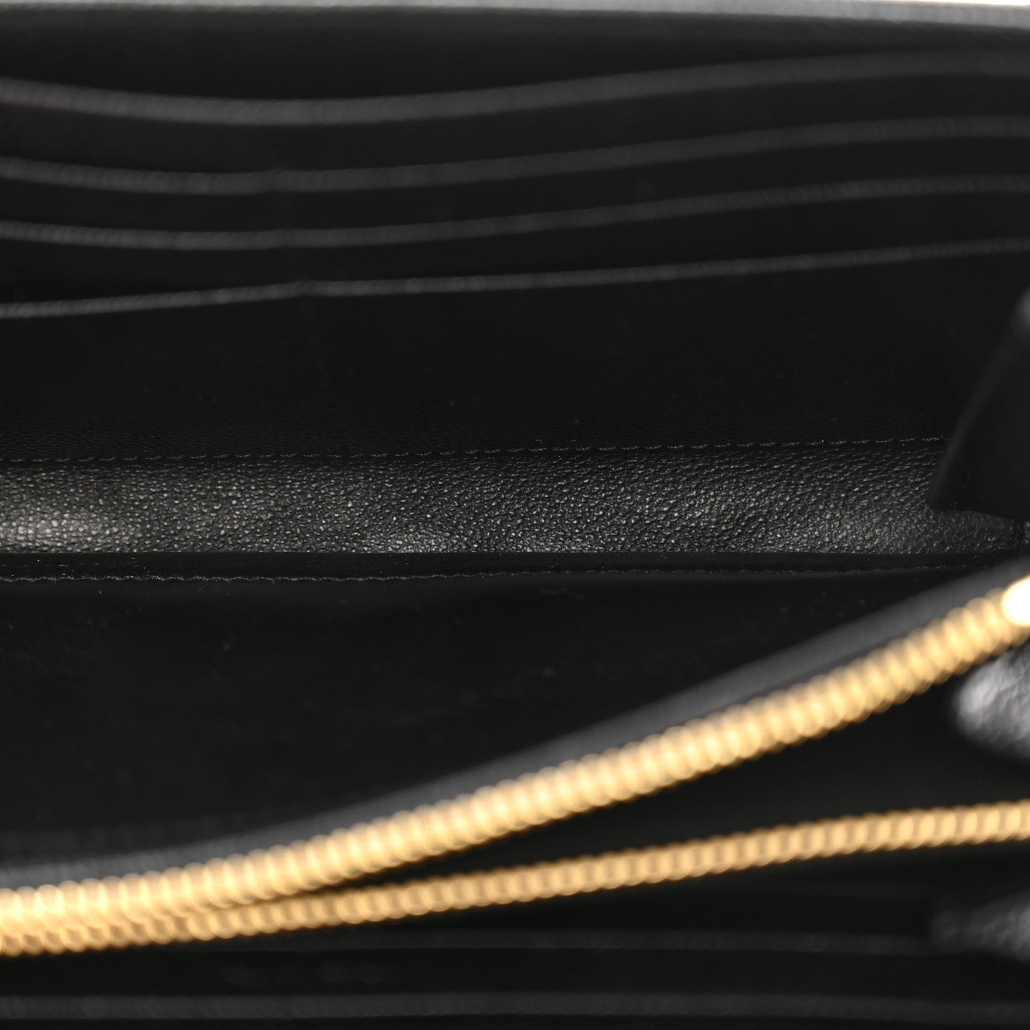 Saint Laurent Grain De Poudre Matelasse Chevron Monogram Flap Wallet Black 5 of 9