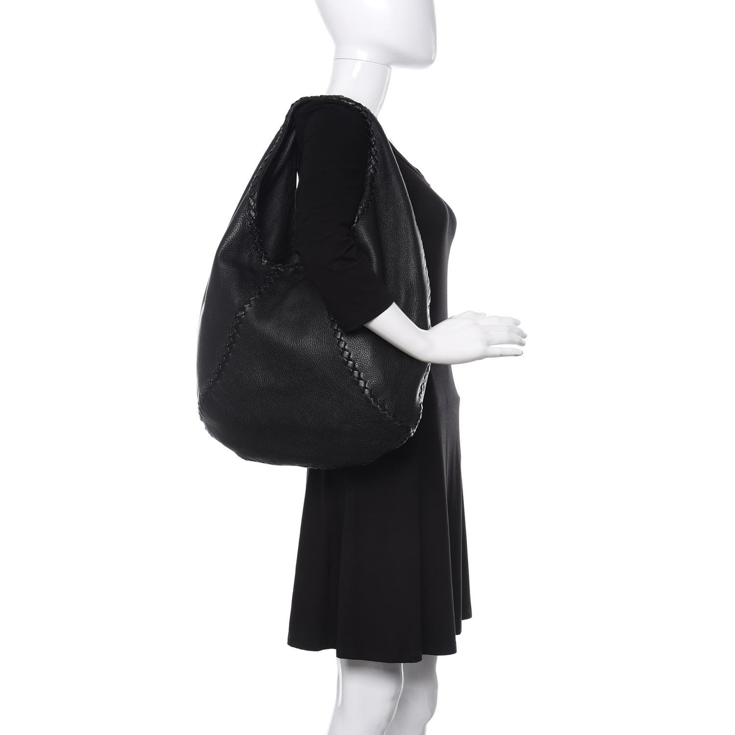 Cervo Deerskin Large Hobo Black