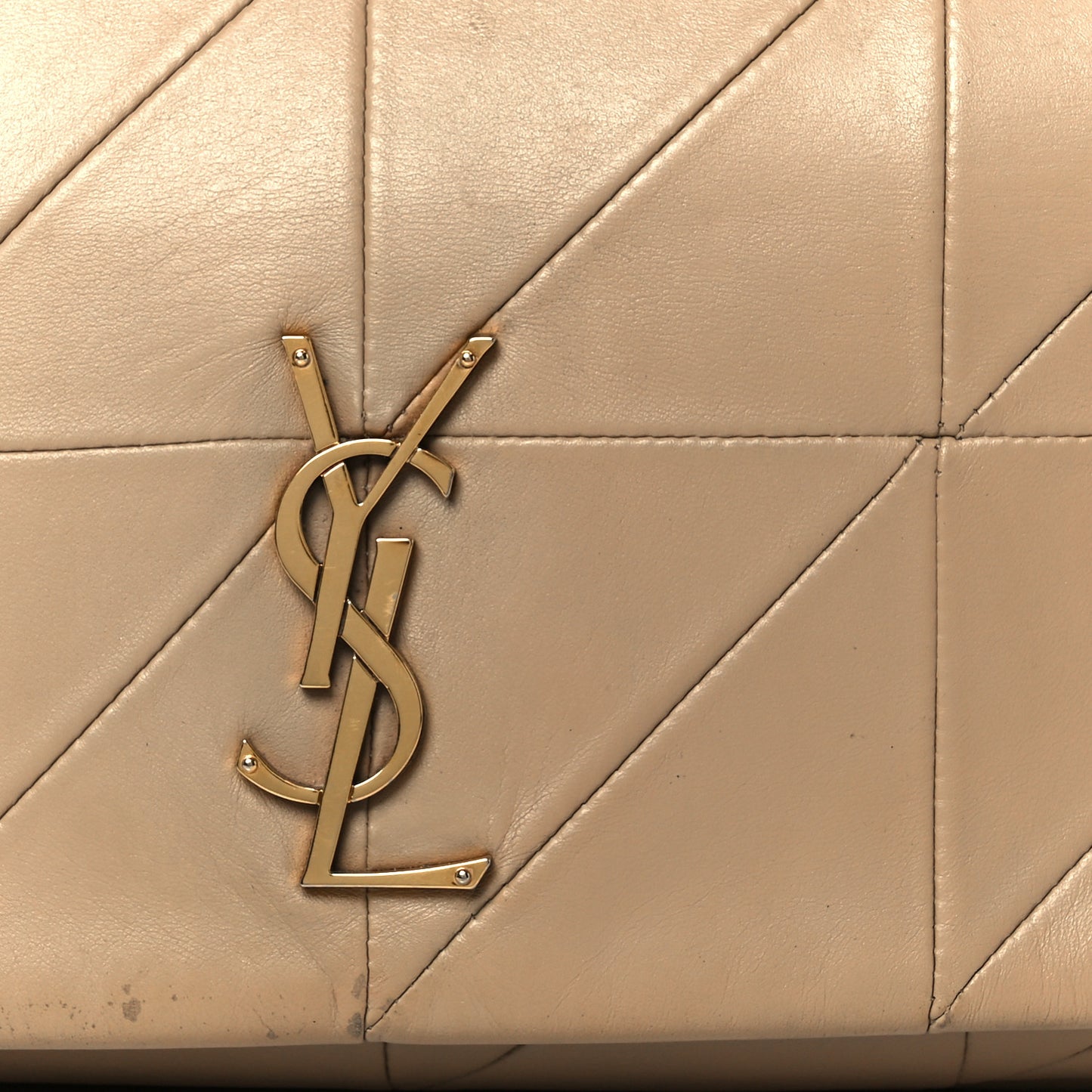 Lambskin Patchwork Monogram Medium Jamie Beige