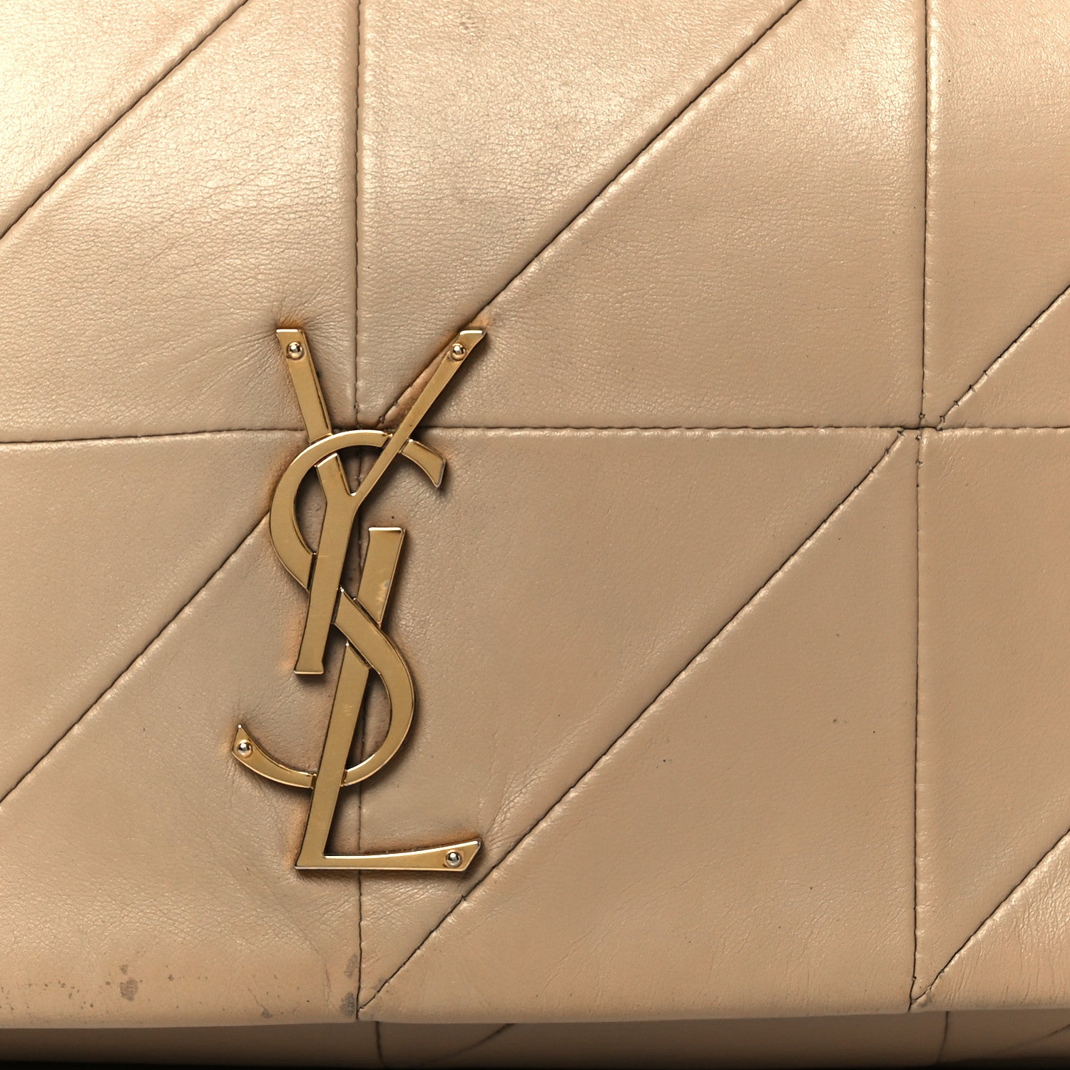 Saint Laurent Lambskin Patchwork Monogram Medium Jamie Beige 9 of 11