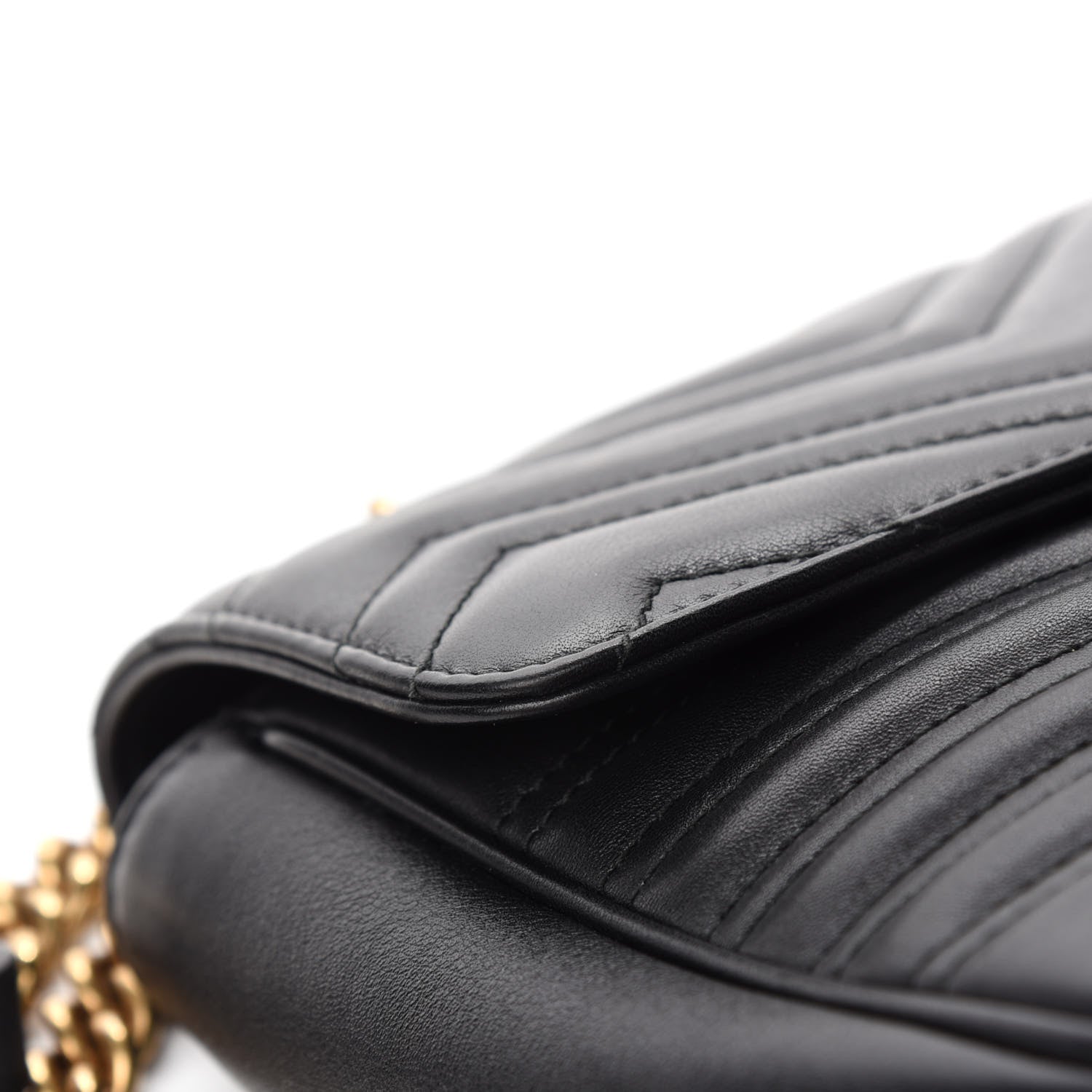 Gucci Calfskin Matelasse Medium GG Marmont Shoulder Bag Black 8 of 17