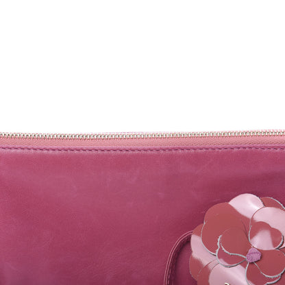 Chanel Lambskin Patent Leather Camellia Wristlet Pink 10 of 10