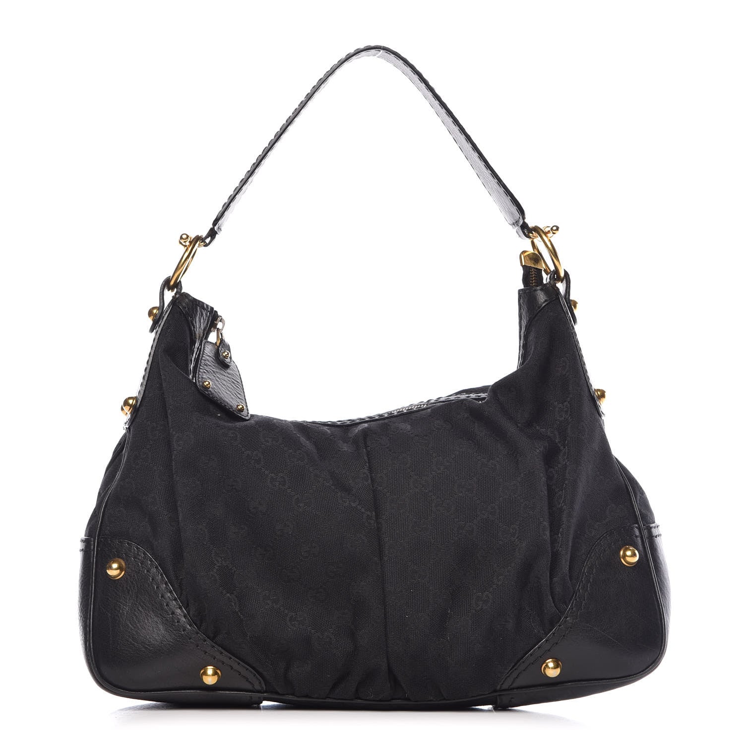 Gucci Monogram Medium Jockey Hobo Black 1 of 9