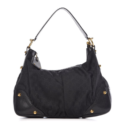 Gucci Monogram Medium Jockey Hobo Black 1 of 9
