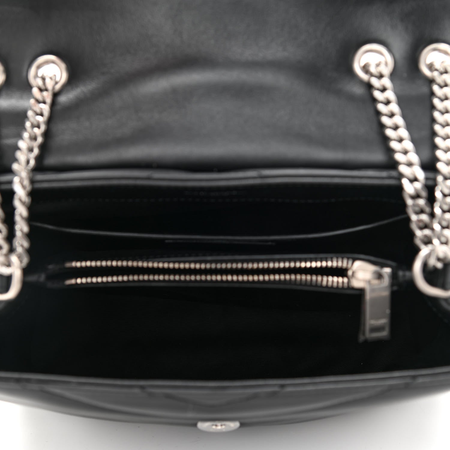 Saint Laurent Calfskin Y Quilted Monogram Small Loulou Chain Satchel Black 4 of 7