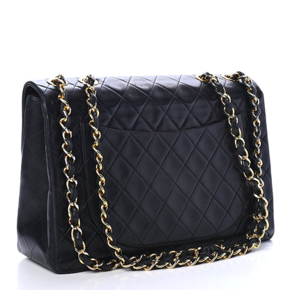 Chanel Lambskin Quilted XL Jumbo Single Flap Black 2 of 5