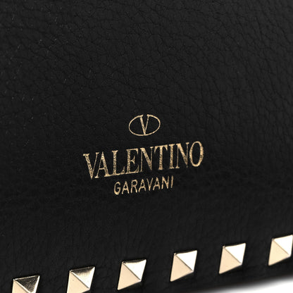 Valentino Garavani Pebbled Calfskin Small Rockstud Crossbody Flap Bag Black 7 of 10