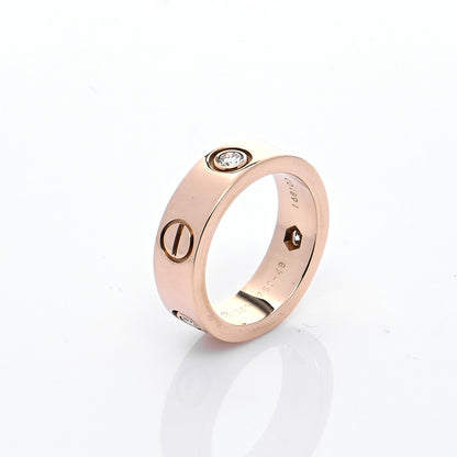 Cartier 18K Yellow Gold 3 Diamond 5.5mm LOVE Ring 48 4.5 6 of 6