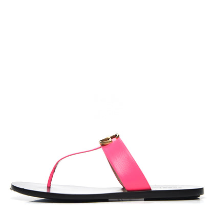 Gucci Calfskin GG Marmont Thong Sandals 40 Fuxia Fluo 1 of 10