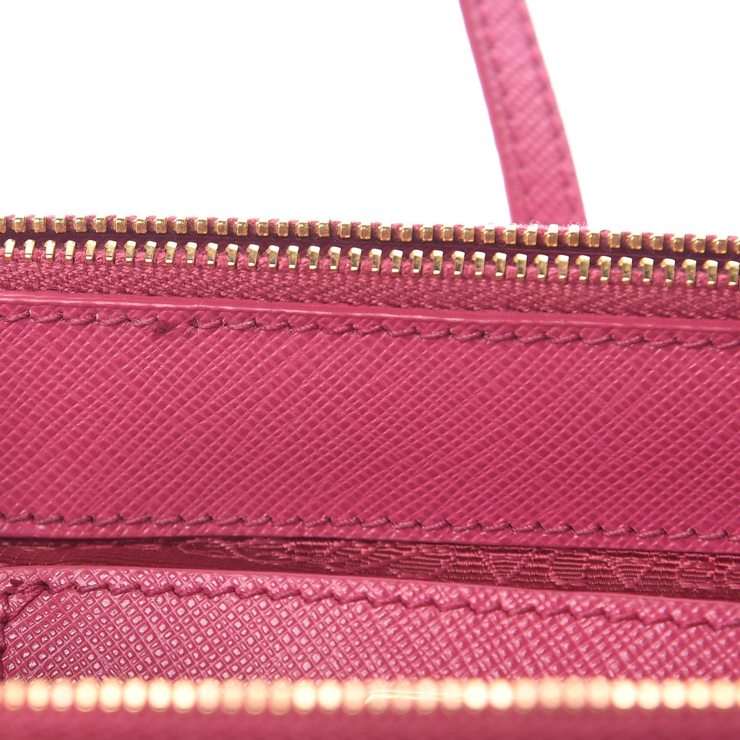 Saffiano Lux Micro Galleria Double Zip Tote Fuxia