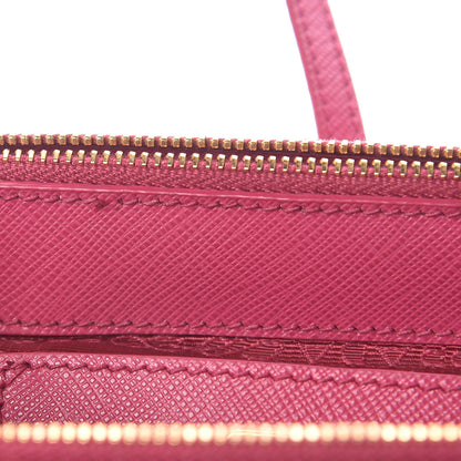 Prada Saffiano Lux Micro Galleria Double Zip Tote Fuxia 8 of 10