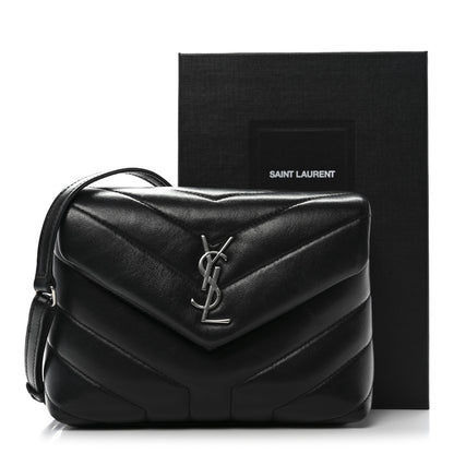 Saint Laurent Calfskin Y Quilted Monogram Toy Loulou Crossbody Bag Black 12 of 12