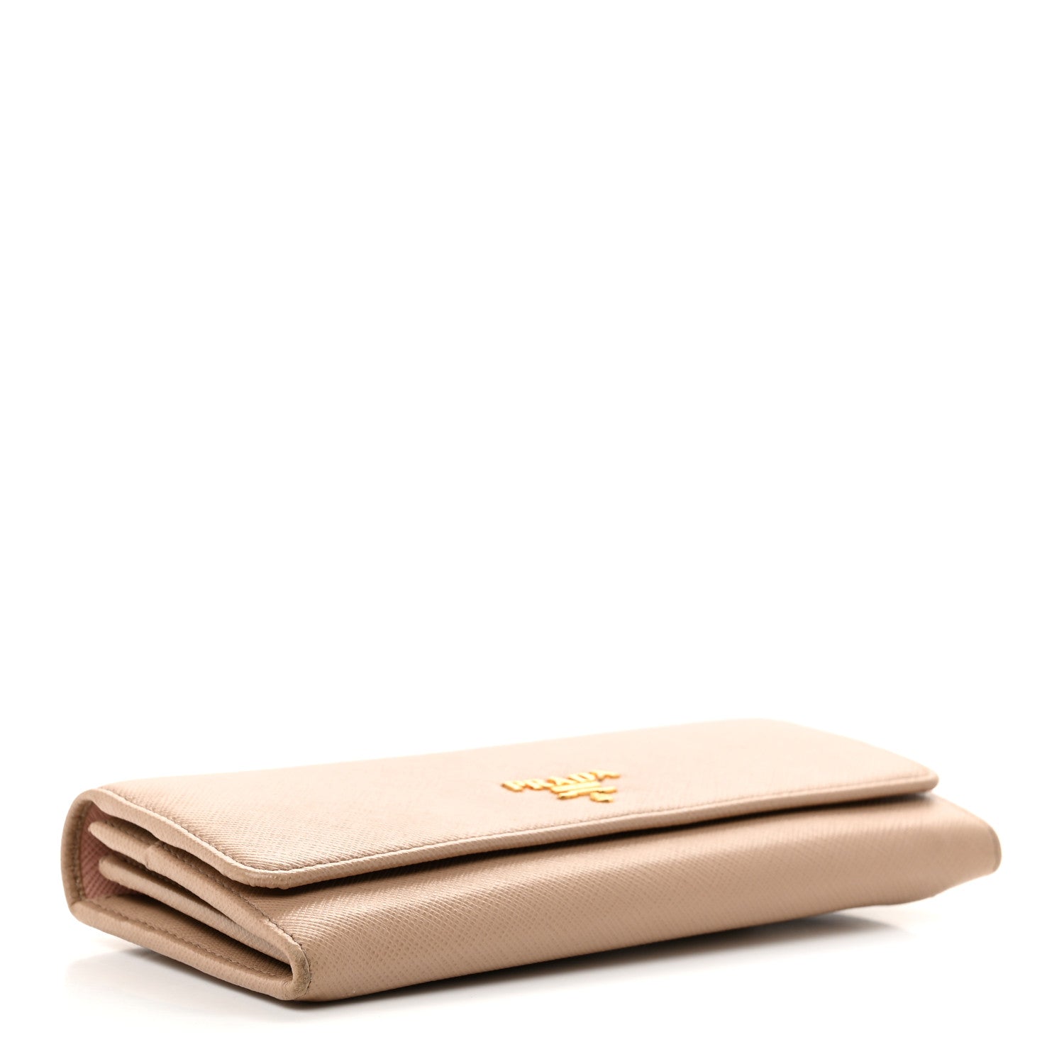 Prada Saffiano Bi-Color Metal Continental Flap Travel Wallet Cammeo Orchidea 5 of 8