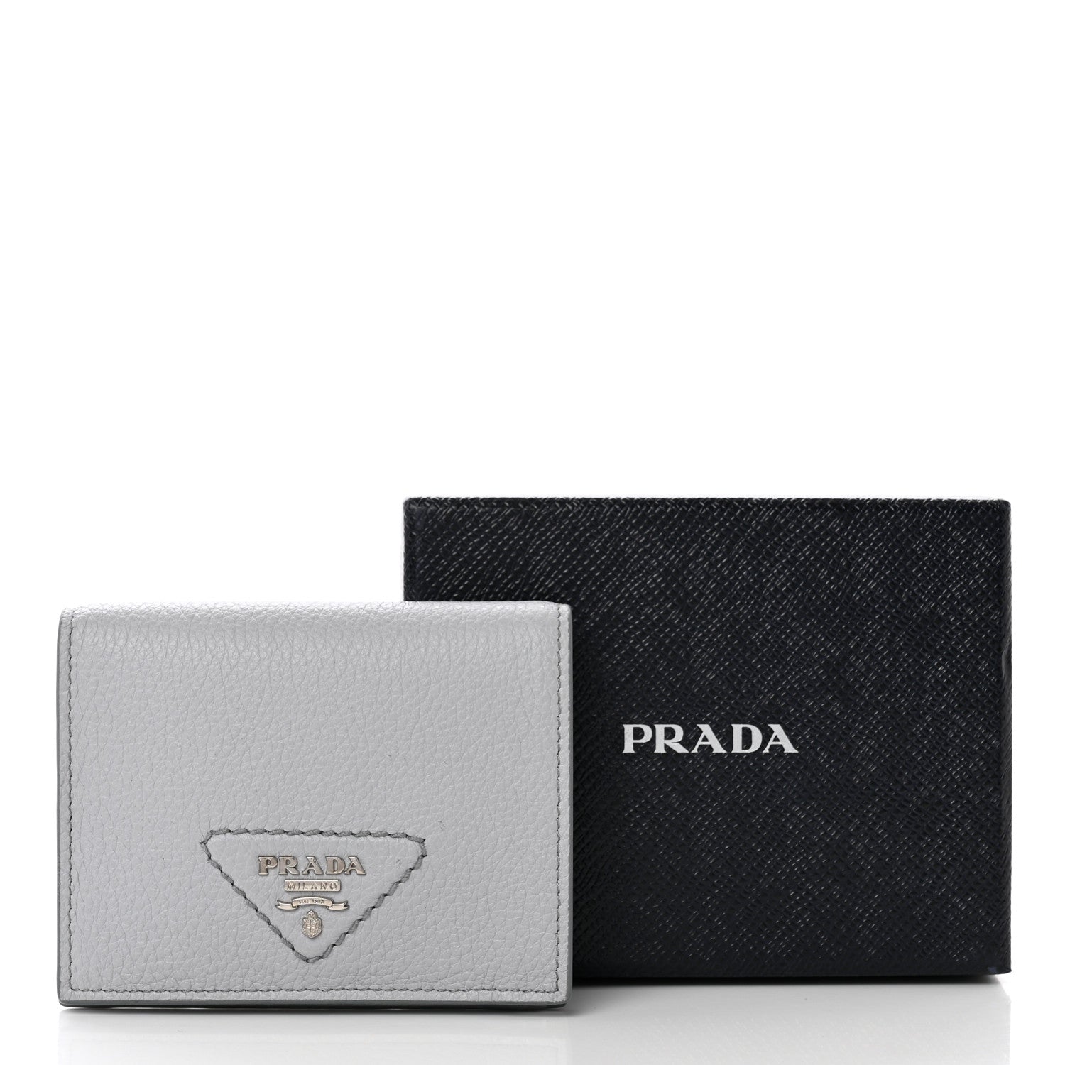 Prada Vitello Daino Small Bi-Fold Wallet Fiordaliso 7 of 7