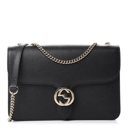 Gucci Dollar Calfskin Interlocking G Shoulder Bag Black 1 of 11