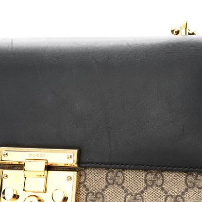 Gucci GG Supreme Monogram Calfskin Medium Padlock Shoulder Bag Beige Black Cuir 14 of 16