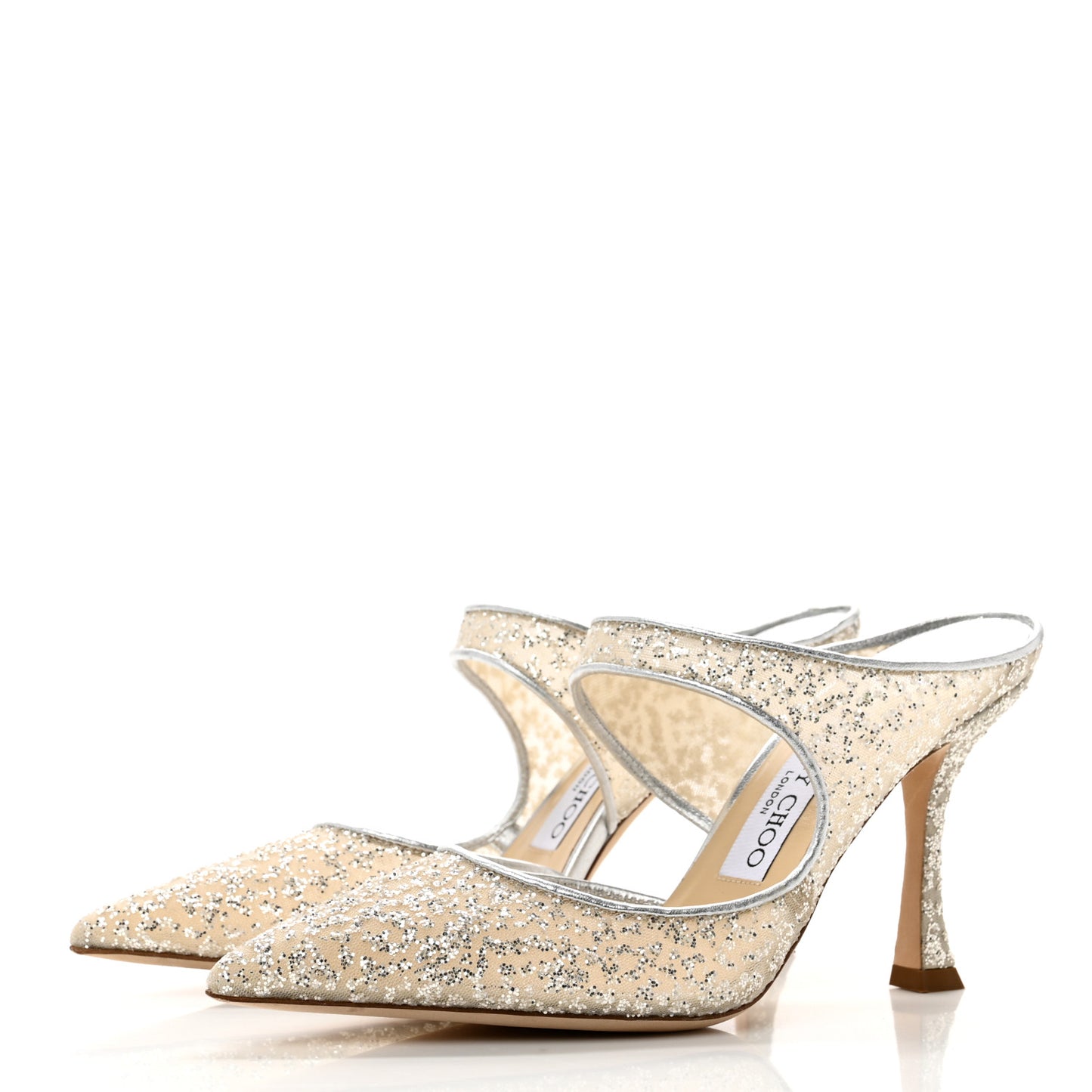 Suede Mesh Glitter Bridal Avri 90 Sandals 36 Silver