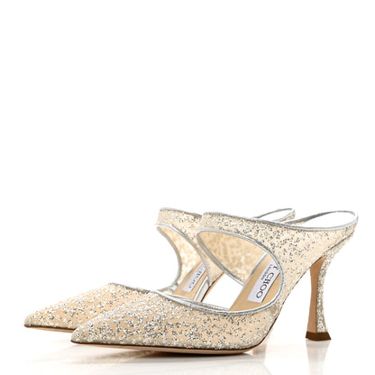 Jimmy Choo Suede Mesh Glitter Bridal Avri 90 Sandals 36 Silver 3 of 7
