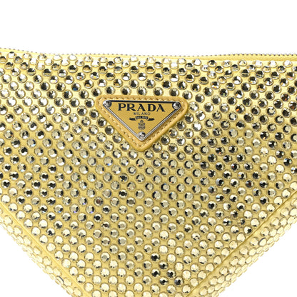 Prada Satin Crystal Triangle Pouch Ananas 8 of 10