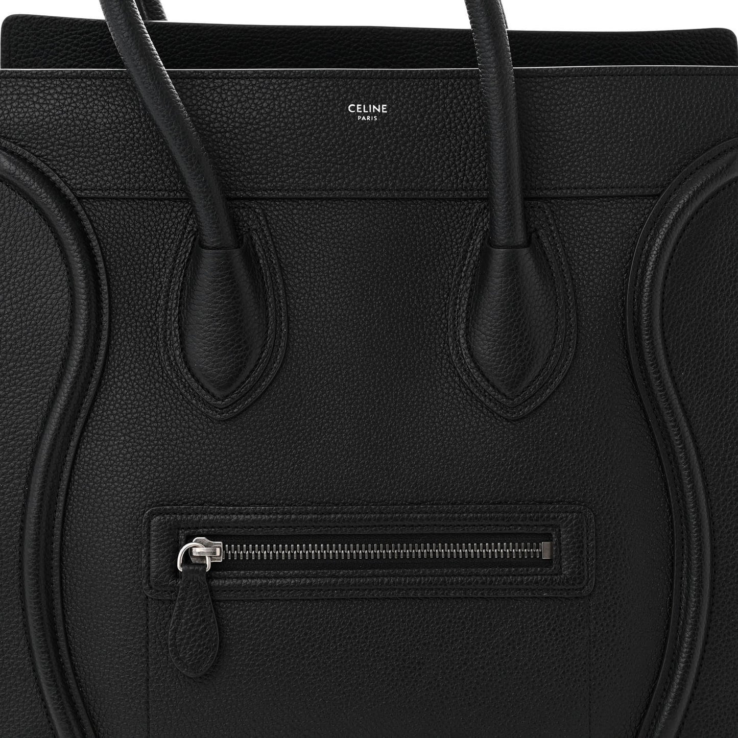 Drummed Calfskin Mini Luggage Black