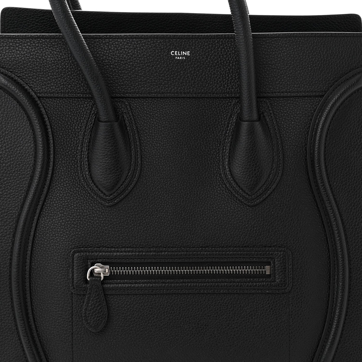 Celine Drummed Calfskin Mini Luggage Black 9 of 14
