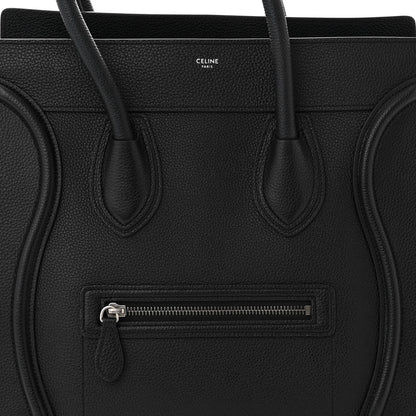 Celine Drummed Calfskin Mini Luggage Black 9 of 14
