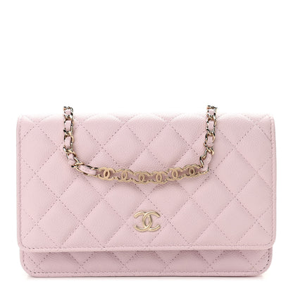 Chanel Caviar Quilted Tiny CC Wallet On Chain WOC Light Pink 1 of 12