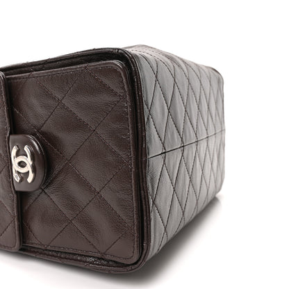 Chanel Shiny Crumpled Calfskin Quilted Small Chanel 25 Handbag Dark Brown 8 of 9