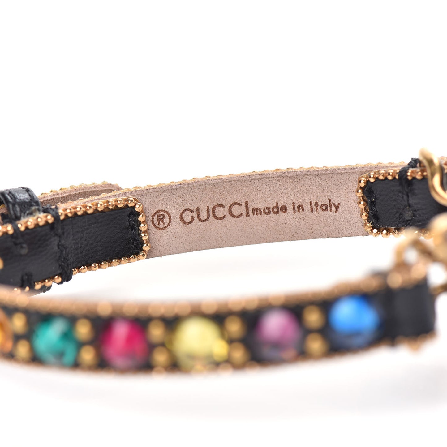 Calfskin Crystal Butterfly Bracelet Multicolor
