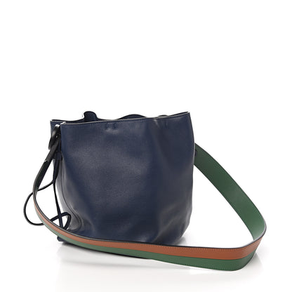 Hermes Volupto Calfskin Swift Sac Licol 17 Bleu Nuit Vert Bengale Cognac 2 of 6