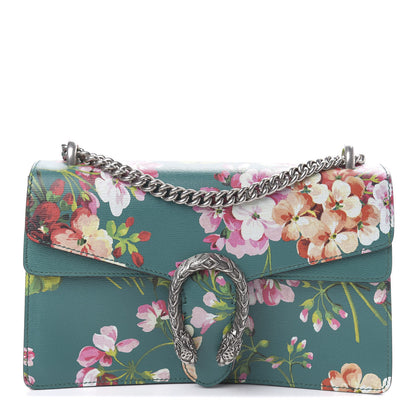 Gucci Calfskin Blooms Print Small Dionysus Shoulder Bag Bright Emerald Multicolor 1 of 10