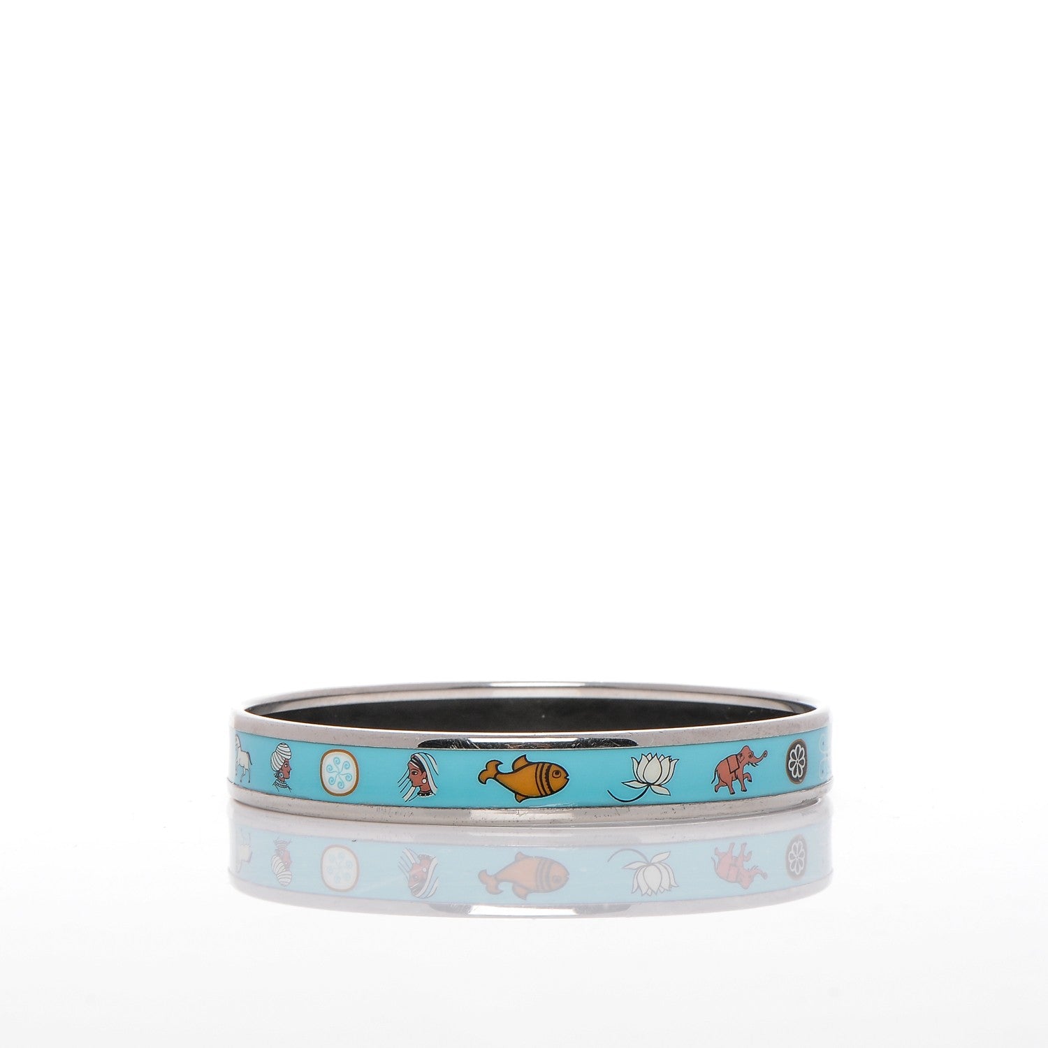 Hermes Enamel Printed Narrow Bracelet 70 3 of 6