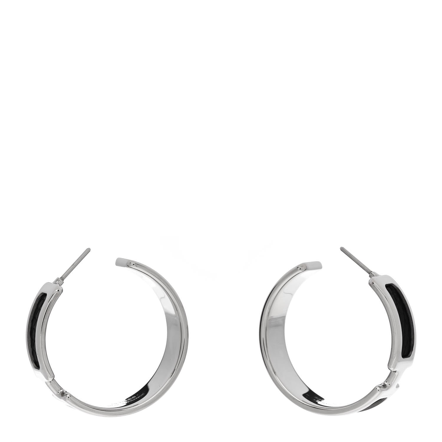 Hermes Lizard Olympe Earrings Black 3 of 4